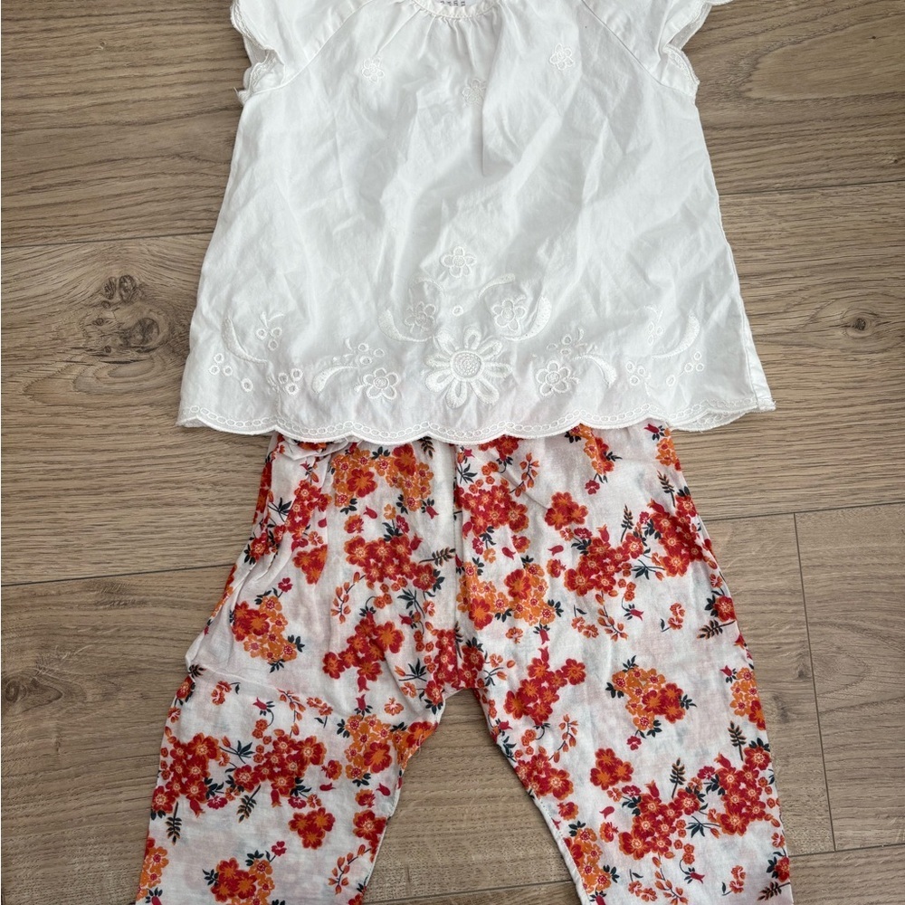 🌸 6M Floral Summer Set – 3PC Lightweight Cotton Outfit EUC 🌸 - Picture 2 of 5